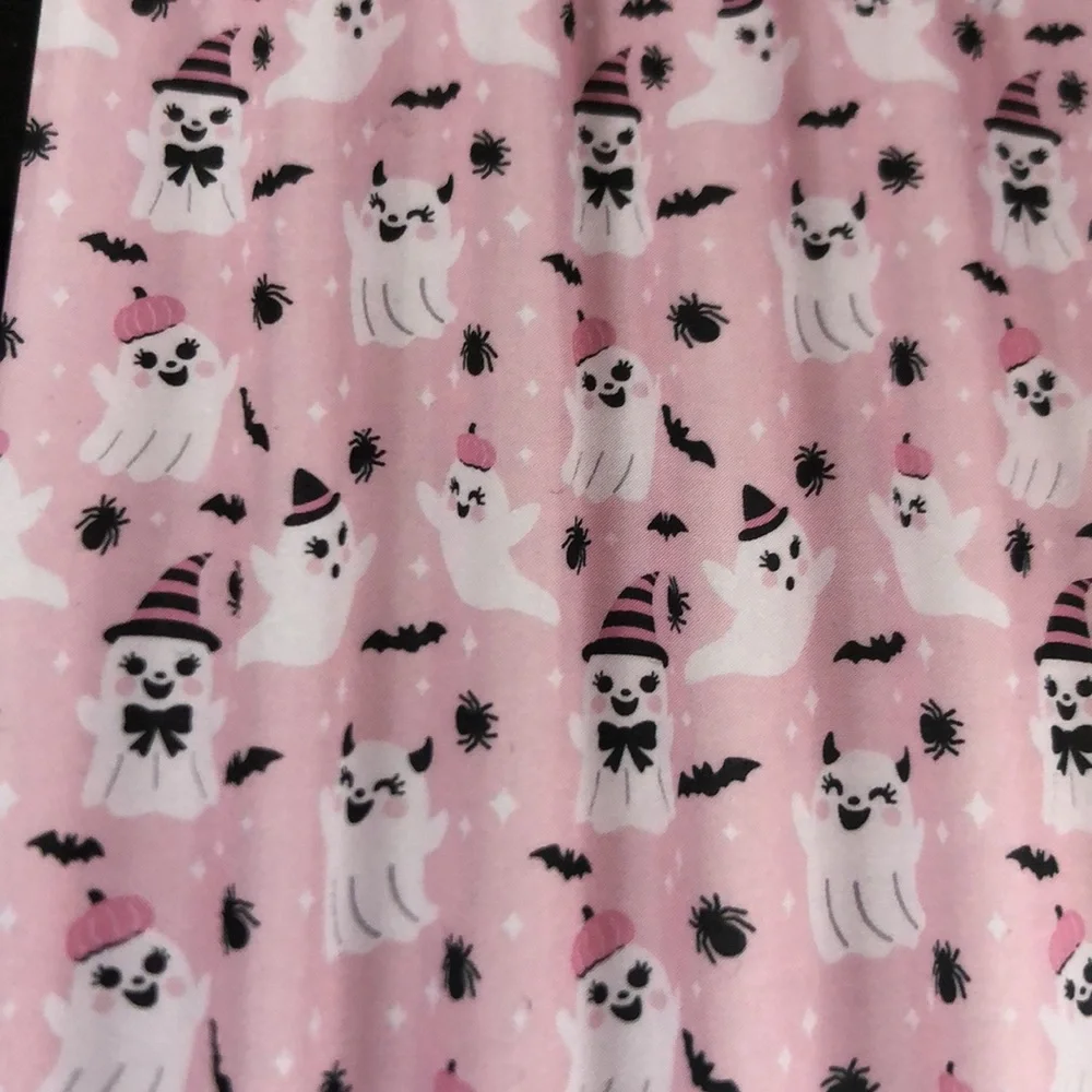 Pink Novelty HALLOWEEN Shower Curtain Set